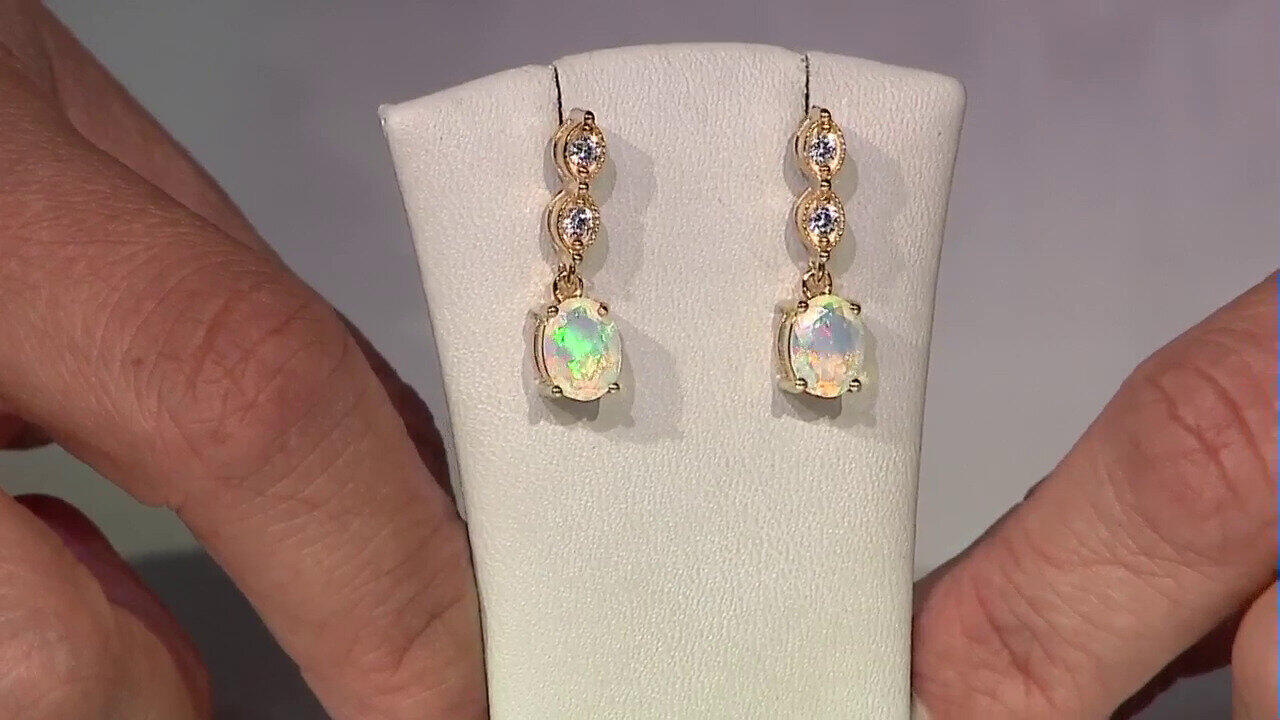 Video Boucles d'oreilles en argent et Opale Welo (Adela Silber)