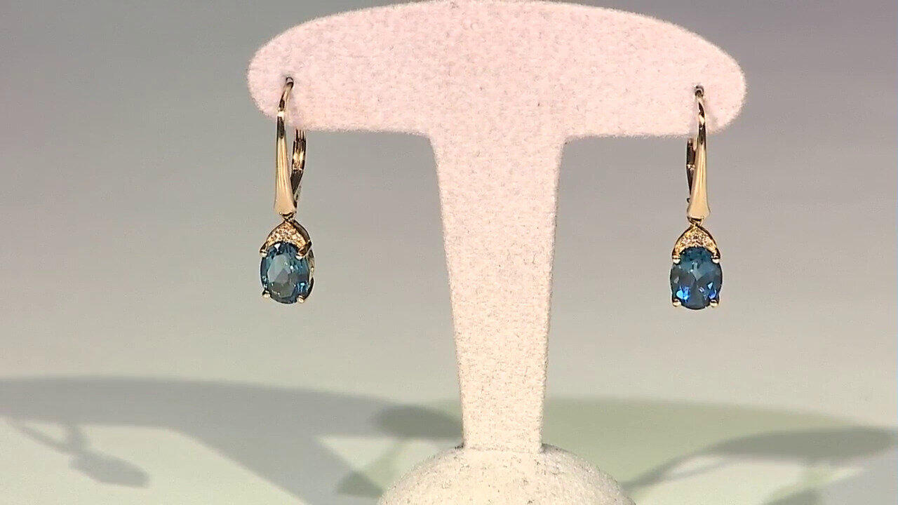 Video Boucles d'oreilles en or et Topaze bleu de Londres (CIRARI)