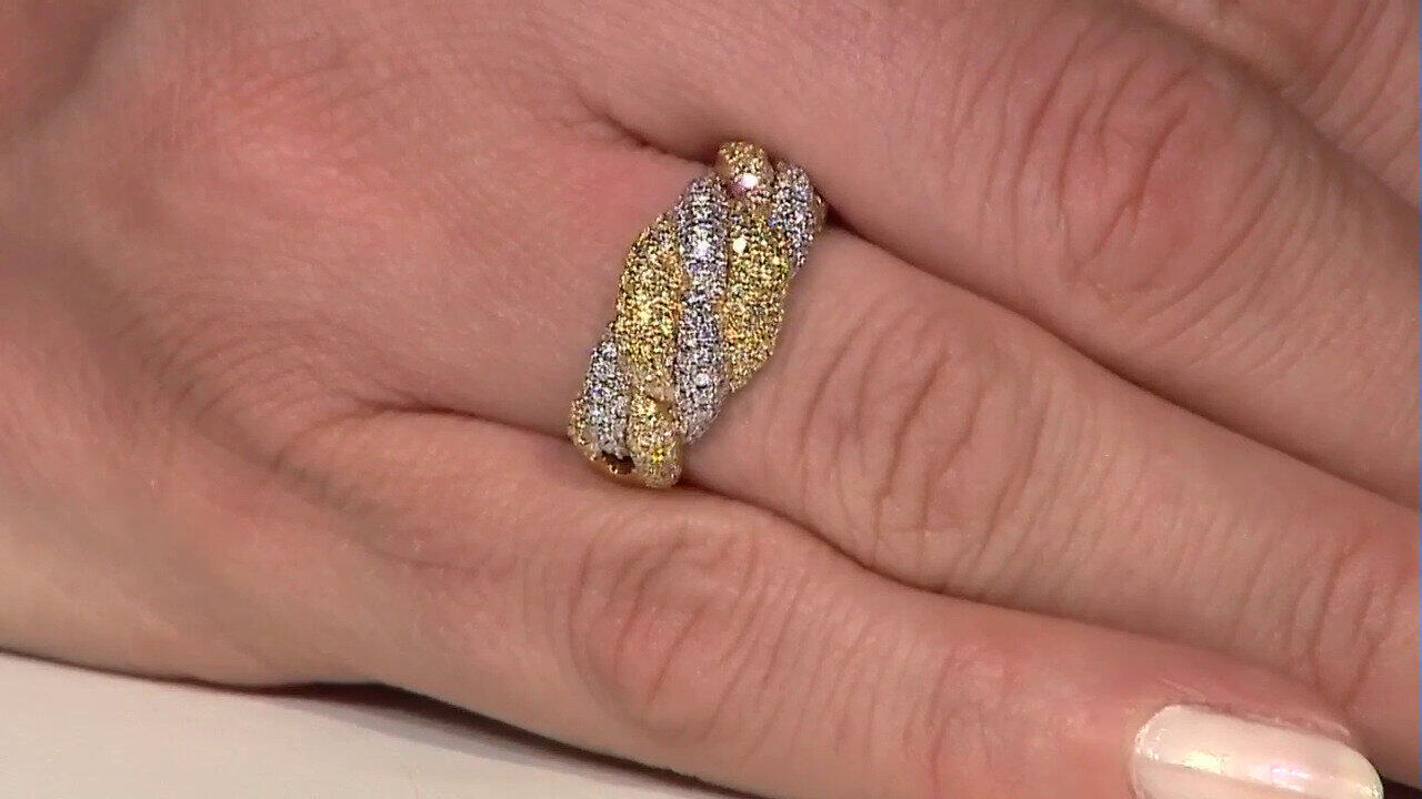 Video 18K SI2 Yellow Diamond Gold Ring (CIRARI)