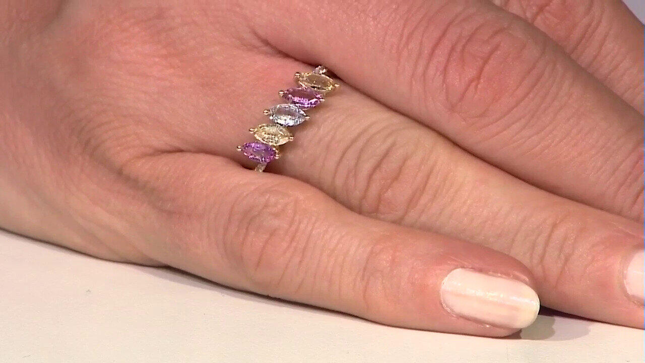 Video Anello in oro con Zaffiro Fancy (CIRARI)