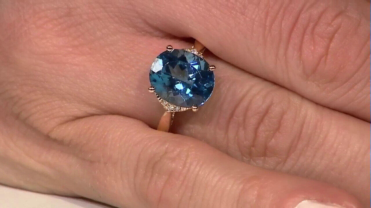 Video Londonblauer Topas-Goldring (CIRARI)