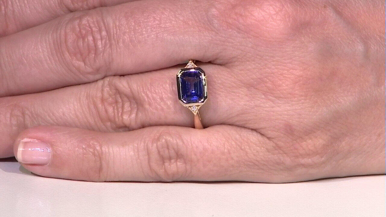 Video Gouden ring met een AAA tanzaniet (CIRARI)