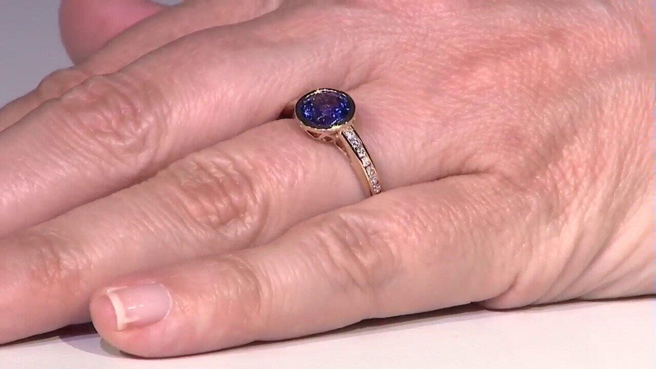 Video Gouden ring met een AAA tanzaniet (CIRARI)