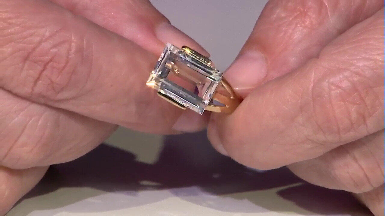 Video Gouden ring met een witte kwarts (CIRARI)