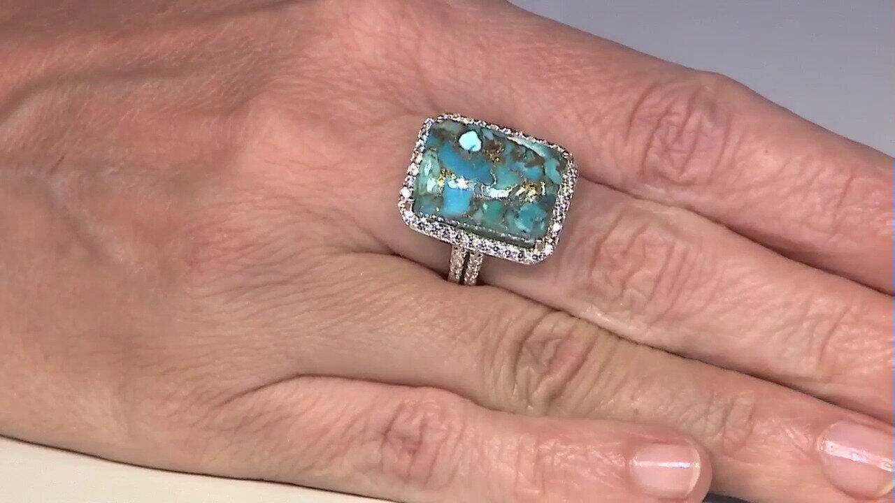 Video Anello in argento con Turchese Ramato Blu (Faszination Türkis)