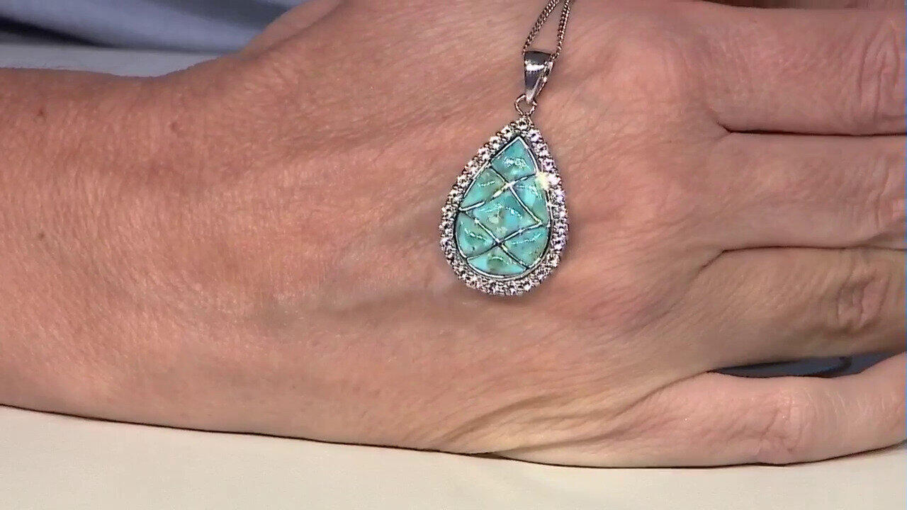 Video Pendentif en argent et Turquoise bleue de Mohavie (Faszination Türkis)