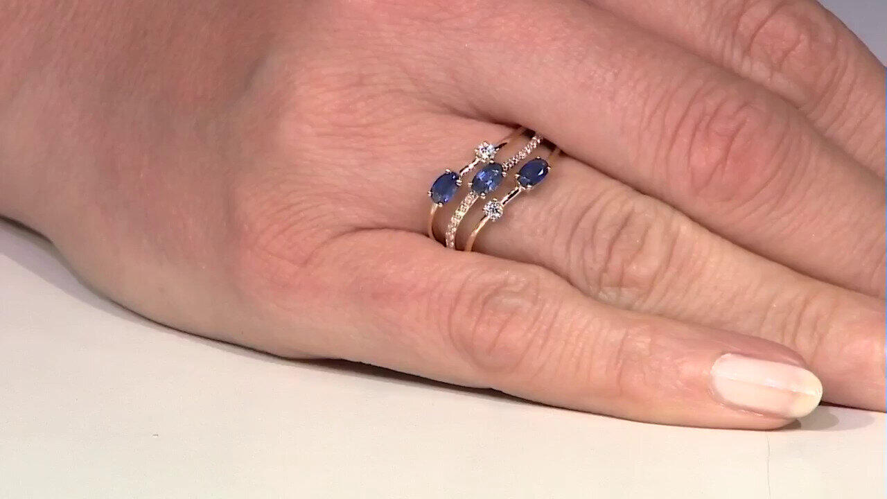 Video 14K Ceylon Blue Sapphire Gold Ring (CIRARI)