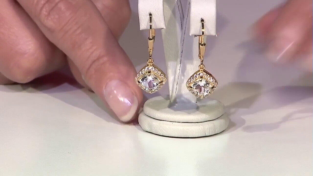 Video Orecchini in argento con Topazio Bianco