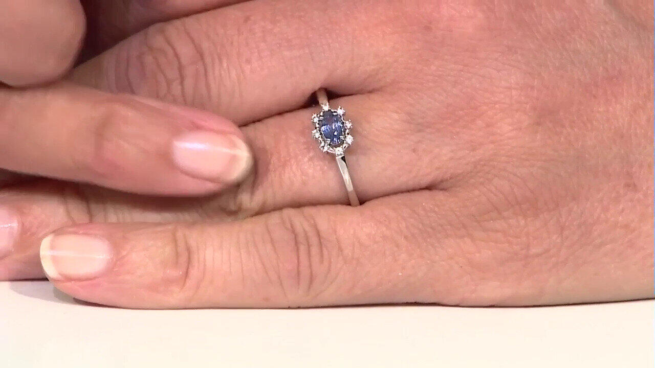 Video Nicht erhitzter Blauer Ceylon-Saphir-Silberring