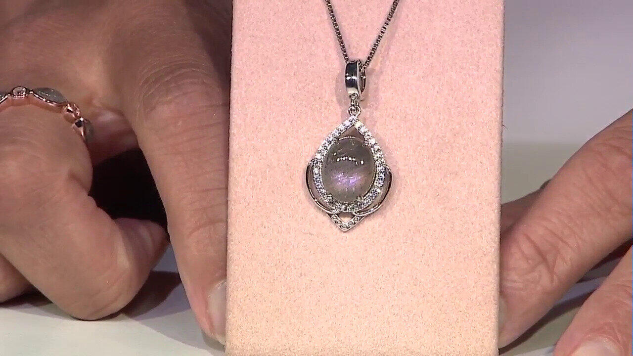 Video Colgante en plata con Labradorita rosa de Maniry