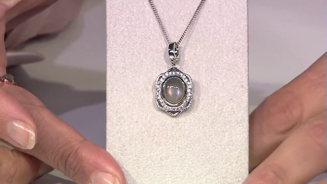 Video Ciondolo in argento con Labradorite rosa Maniry