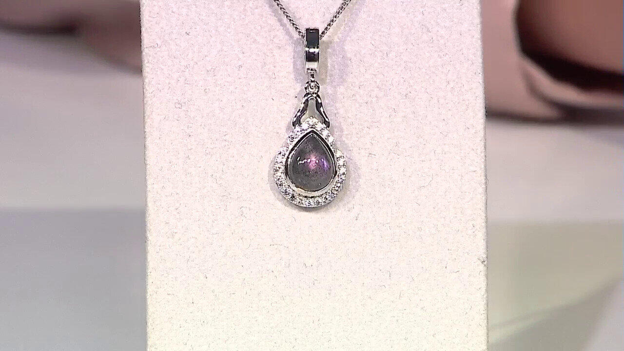 Video Pendentif en argent et Labradorite rose de Maniry