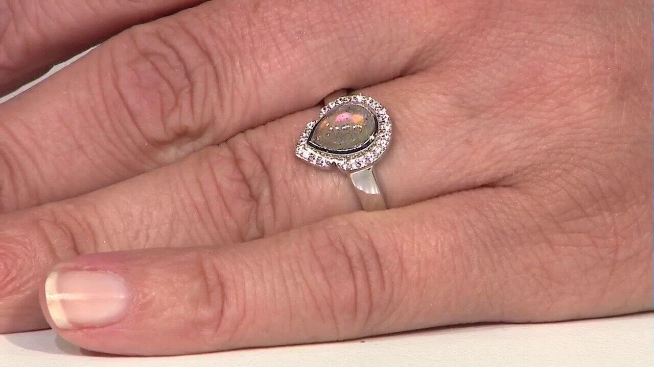 Video Anello in argento con Labradorite rosa Maniry