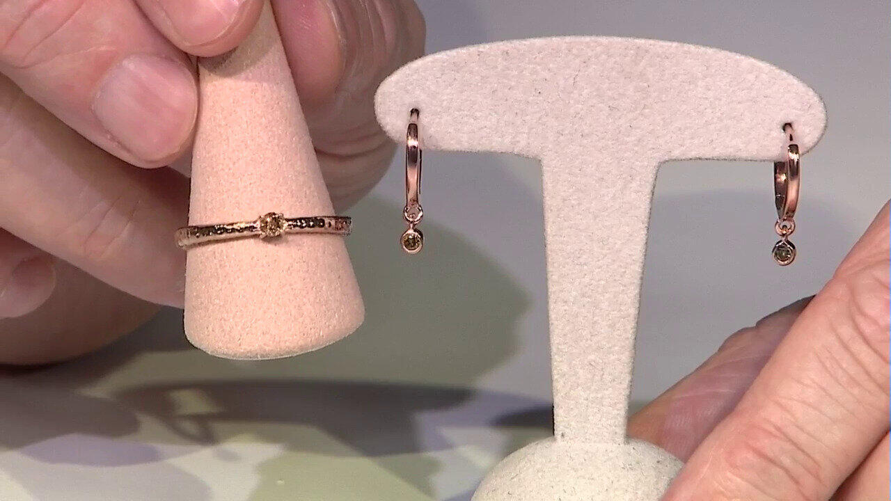Video I2 Champagner-Diamant-Silberring