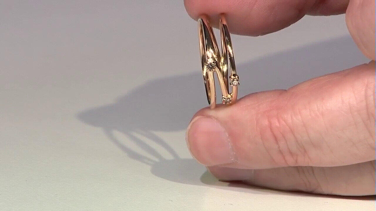Video Bague en argent et Diamant VS1 champagne
