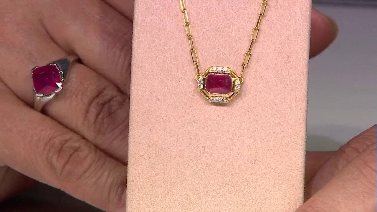 Video Bemainty Ruby Silver Necklace