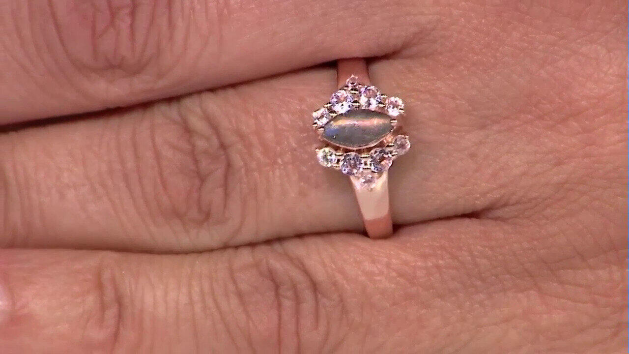 Video Anello in argento con Labradorite rosa Maniry