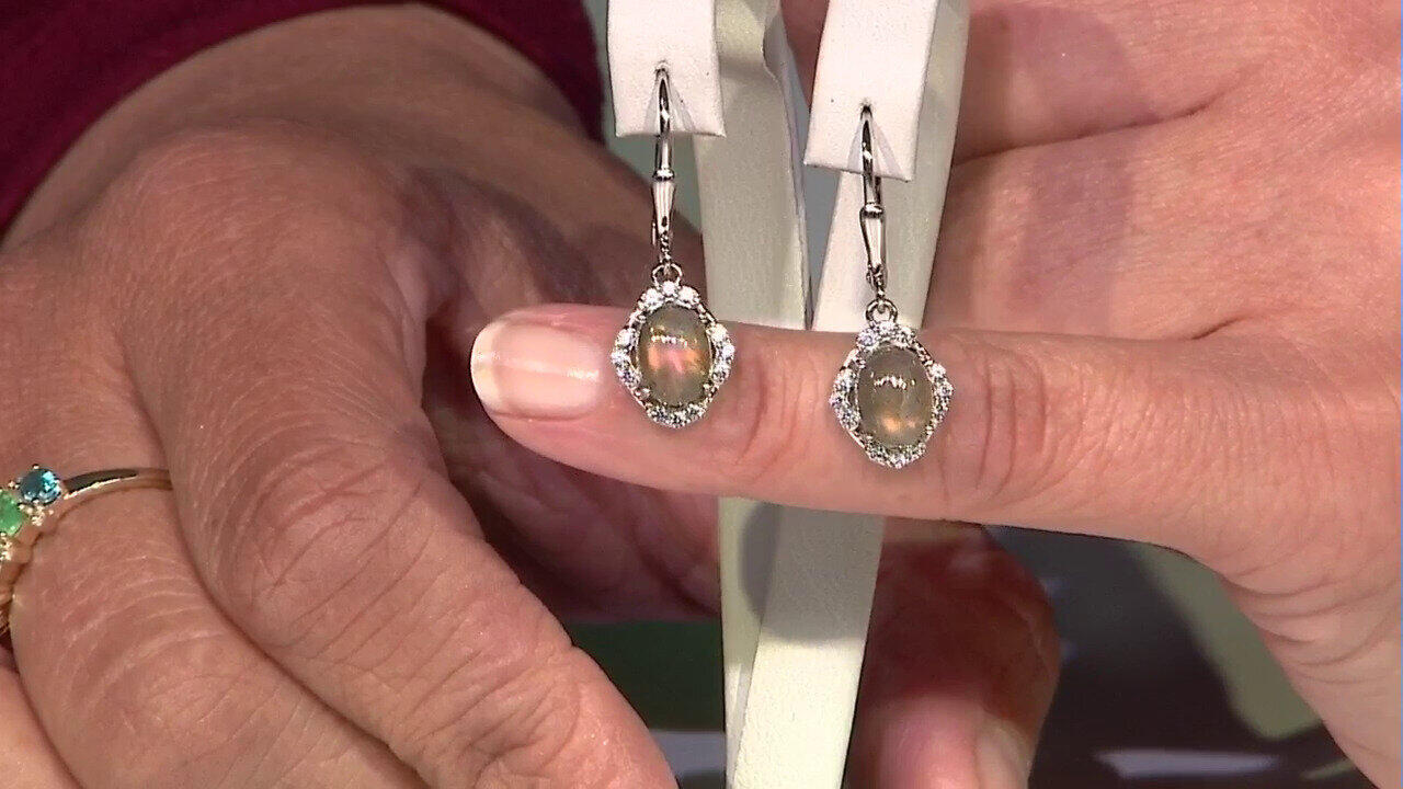 Video Orecchini in argento con Labradorite rosa Maniry