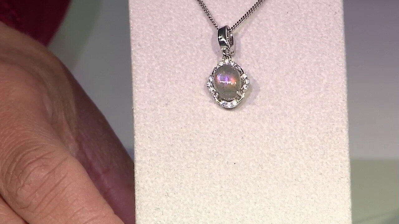 Video Pendentif en argent et Labradorite rose de Maniry