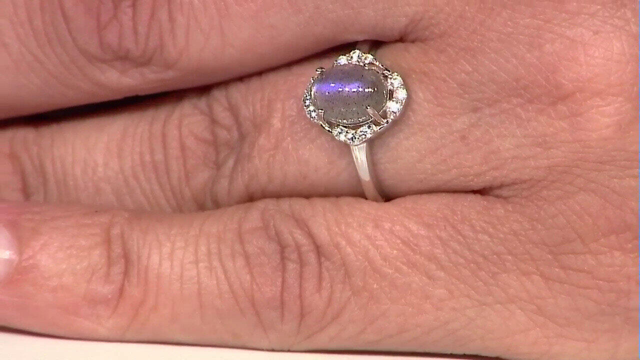 Video Anello in argento con Labradorite rosa Maniry