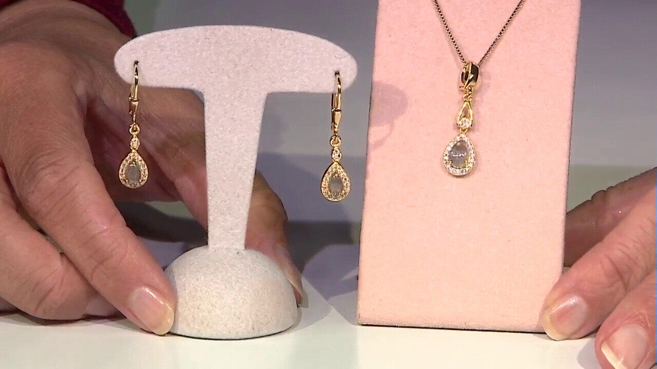 Video Orecchini in argento con Labradorite rosa Maniry