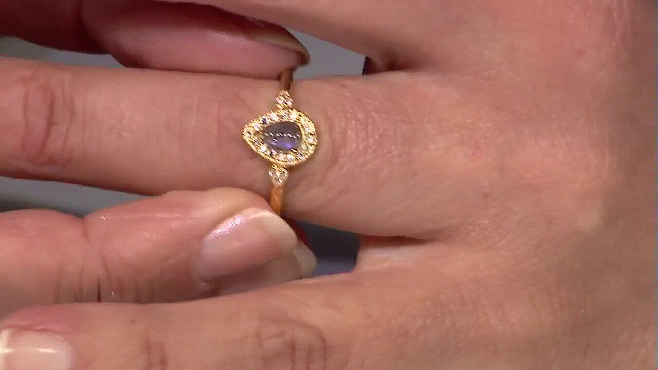 Video Anello in argento con Labradorite rosa Maniry
