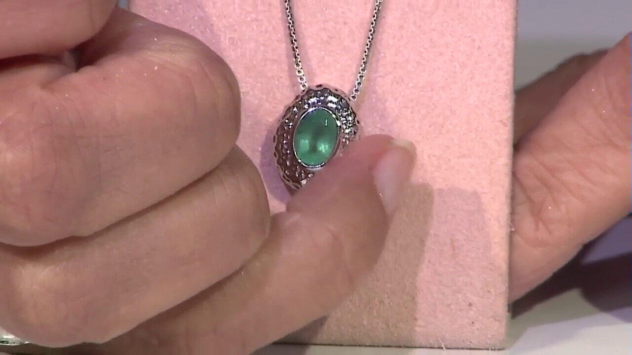 Video Ciondolo in argento con Smeraldo Colombiano