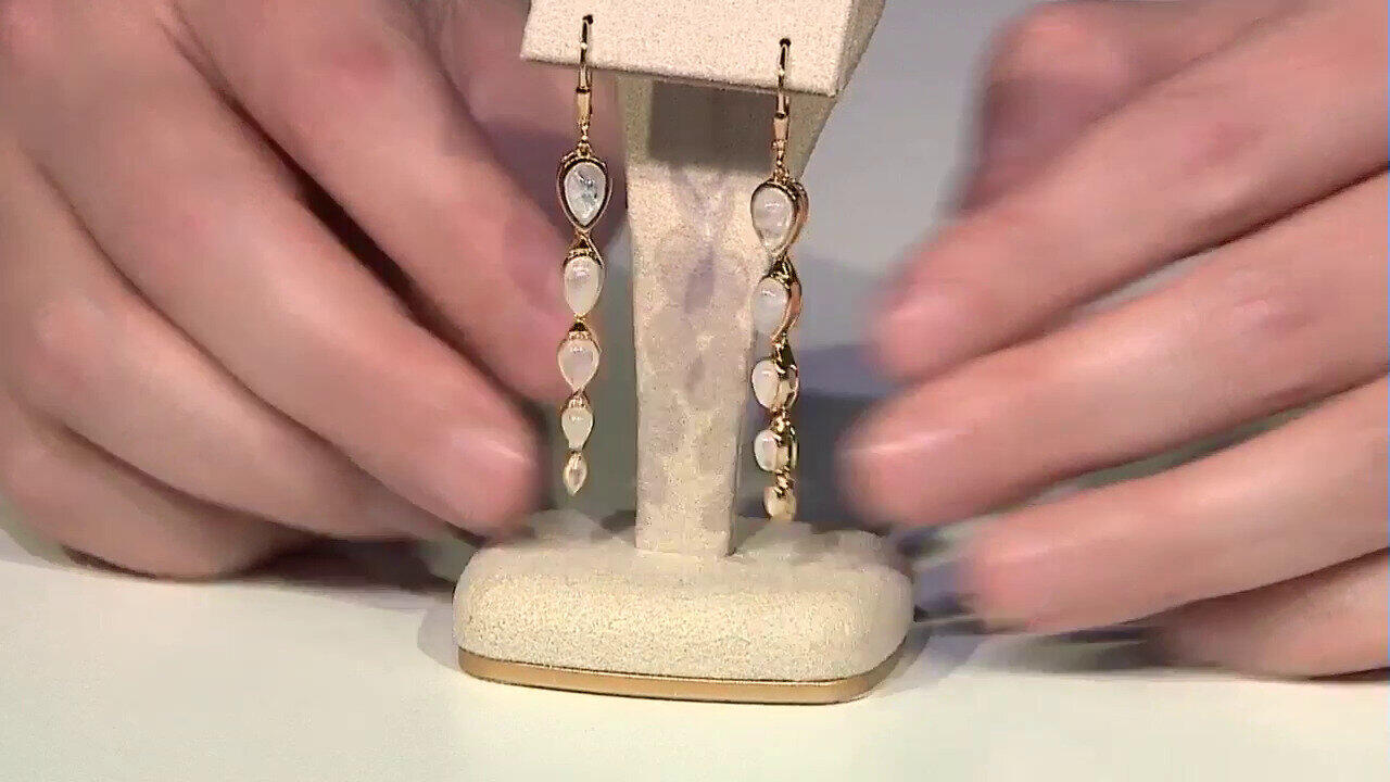 Video Orecchini in argento con Pietra di Luna Blu (KM by Juwelo)
