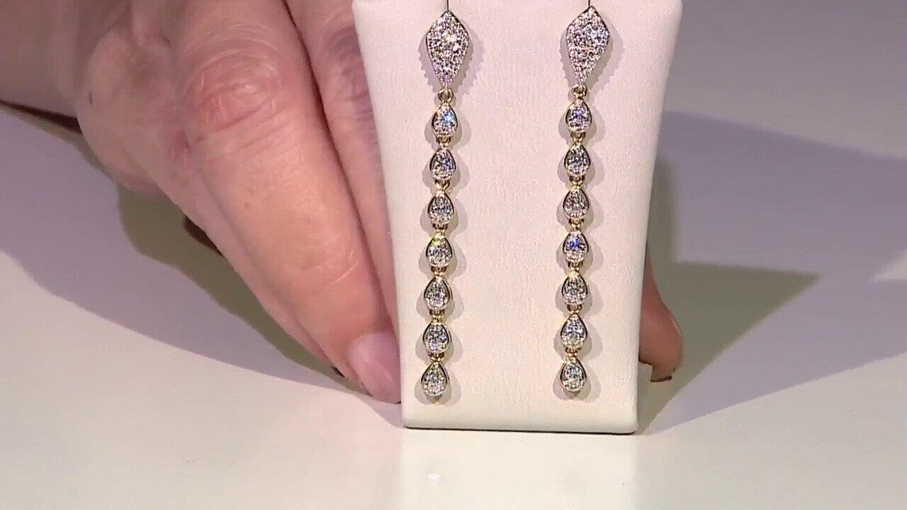 Video Pendientes en oro con Diamante SI1 (G) (Annette)