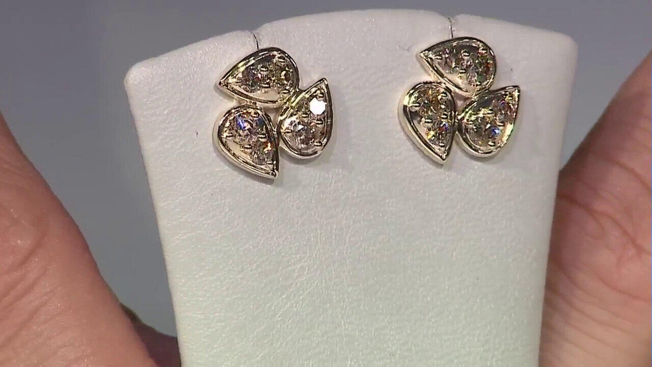 Video Pendientes en oro con Diamante champán I2 (de Melo)