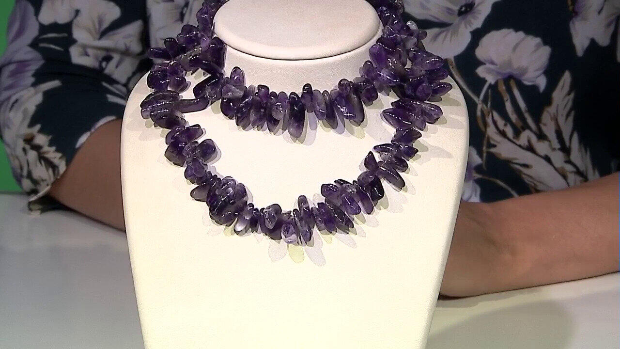 Video Collana in argento con Ametista Zambiana