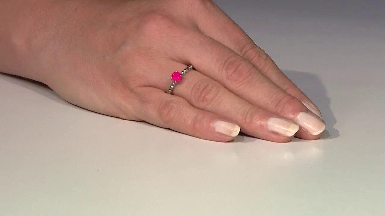 Video Pinkfarbener Chalzedon-Silberring
