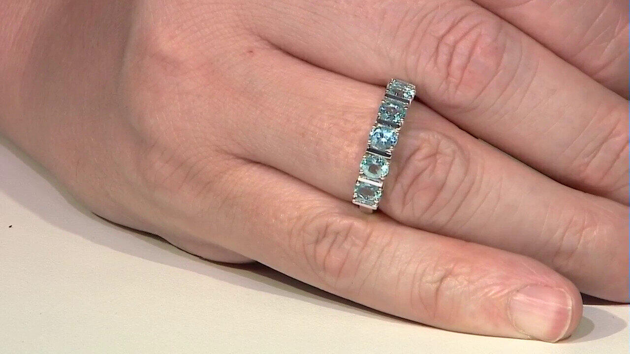 Video Blue Apatite Silver Ring (Pallanova)