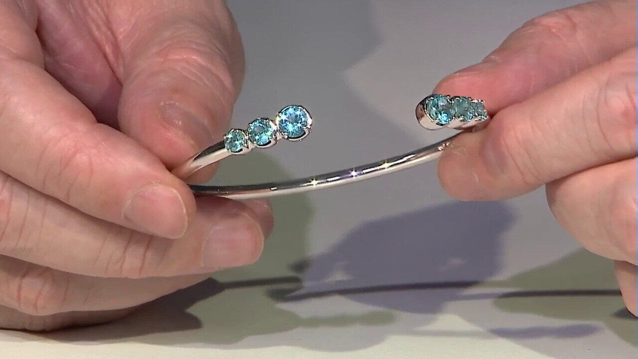 Video Brazalete en plata con Apatita azul (Pallanova)