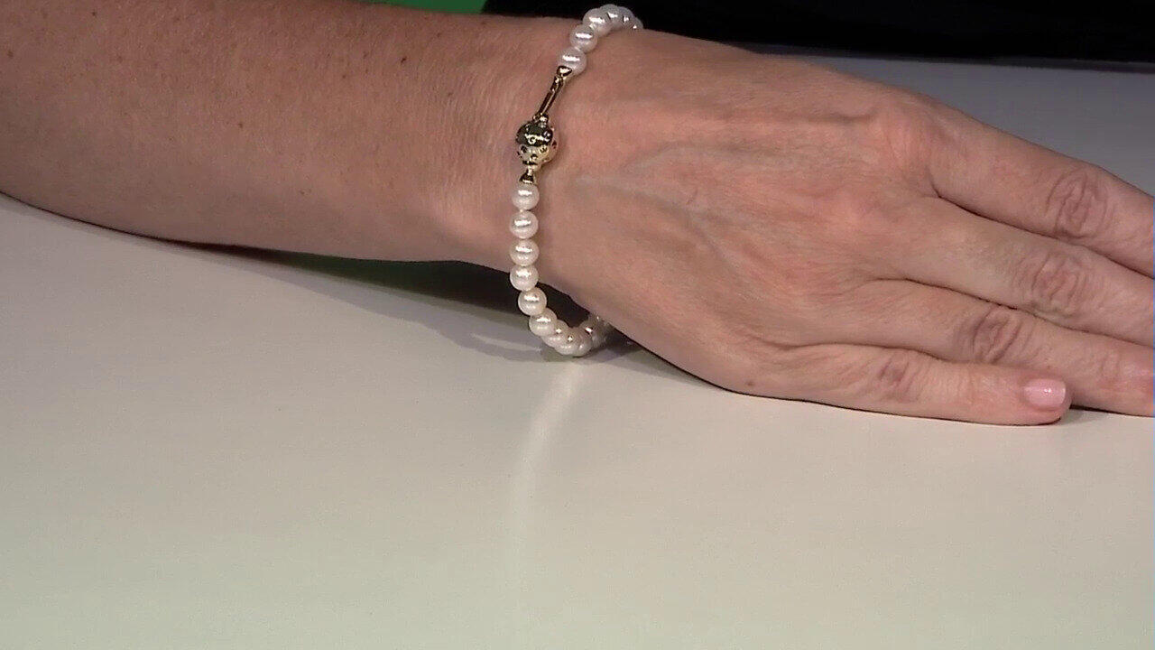 Video Bracciale in oro con Perla d'Acqua Dolce Bianca (Michelle Albala)