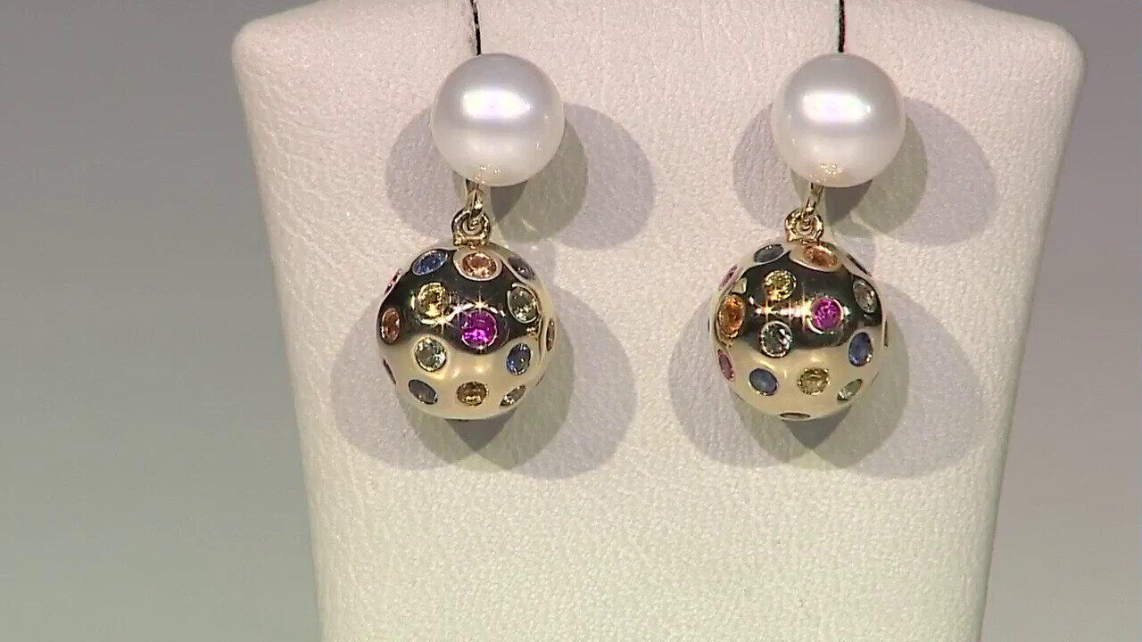 Video Orecchini in oro con Perla d'Acqua Dolce Bianca (Michelle Albala)