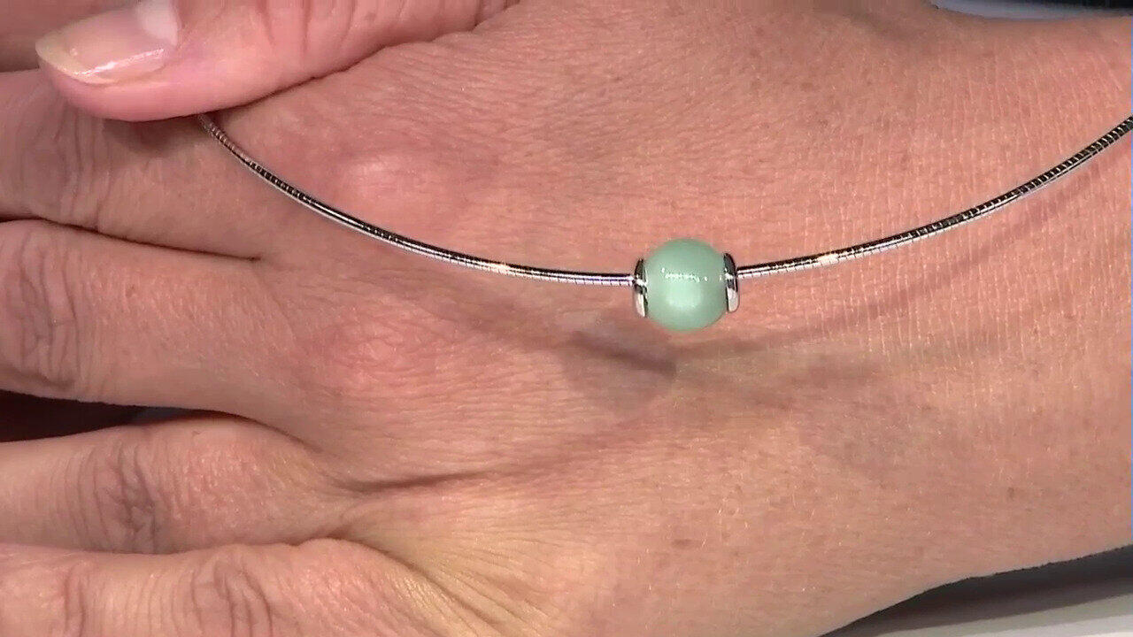 Video Zilveren hanger met een Groene Angeliet (MONOSONO COLLECTION)