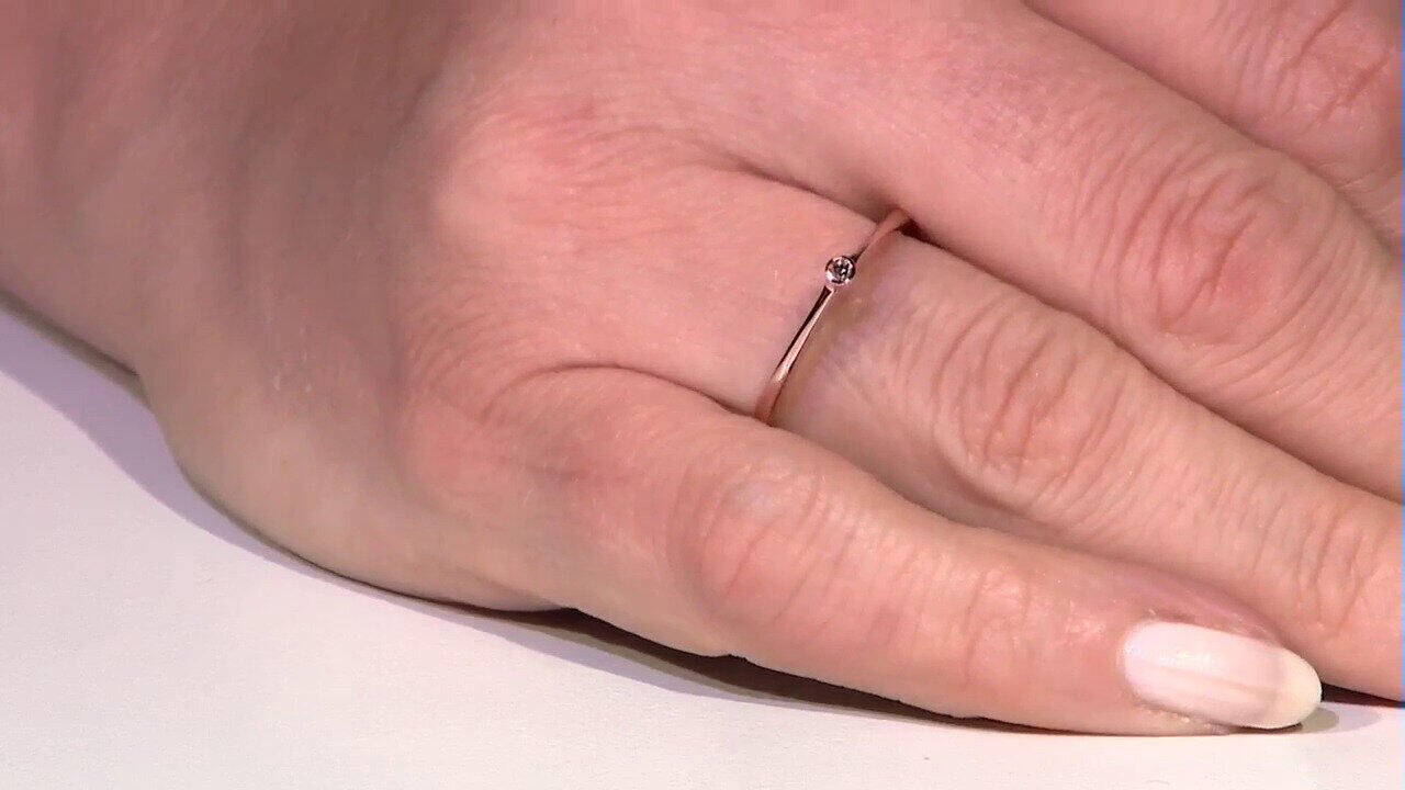 Video Anello in argento con Diamante Rose de France SI1 di Argyle (Annette)