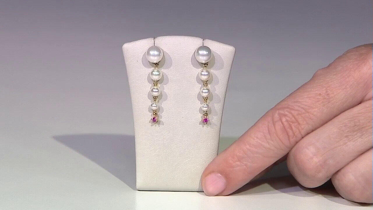 Video 9K Akoya Pearl Gold Earrings (Michelle Albala)