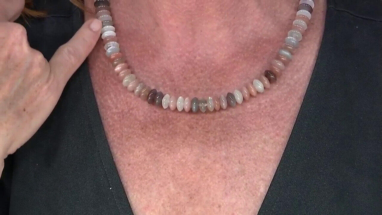 Video Collar en plata con Piedra de Luna (Riya)