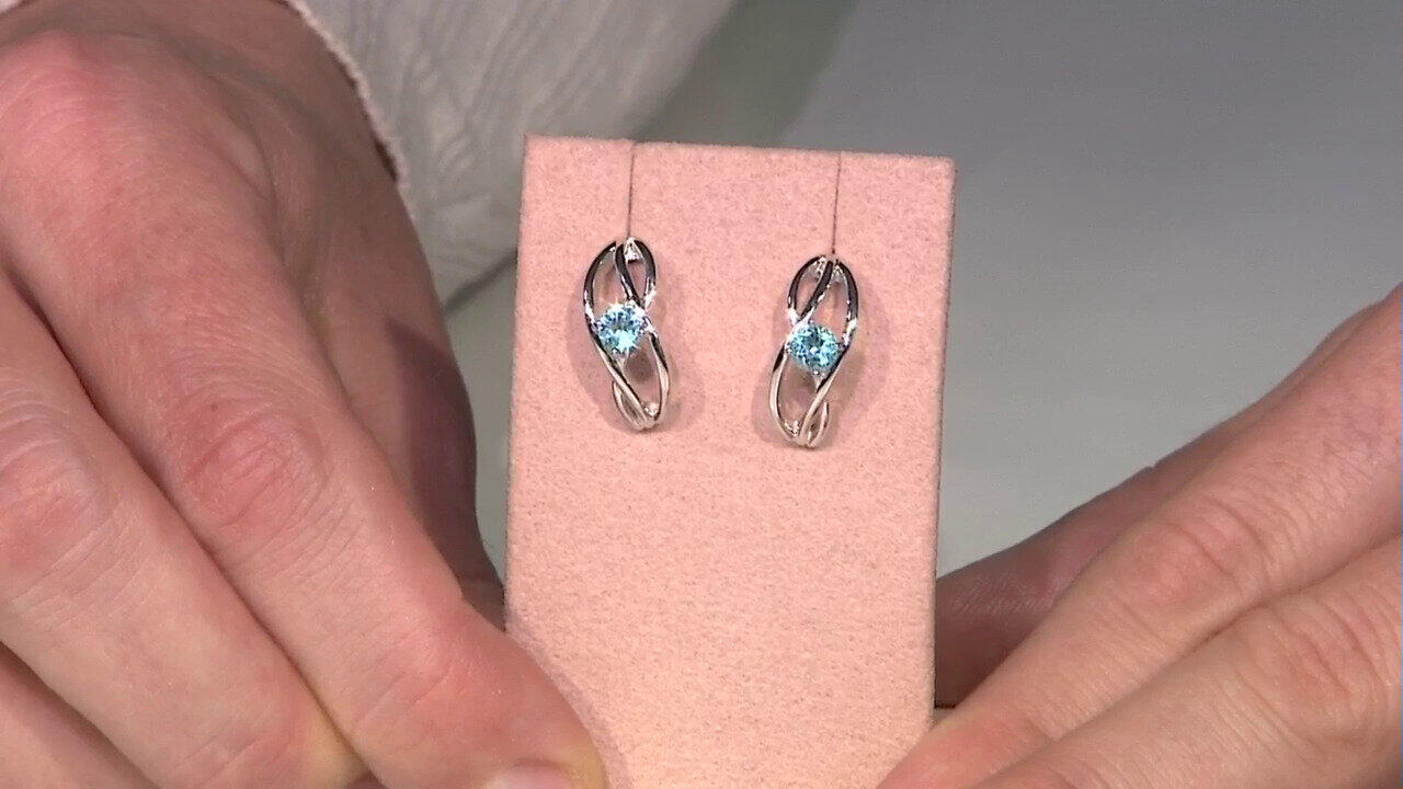 Video Blue Apatite Silver Earrings (Pallanova)