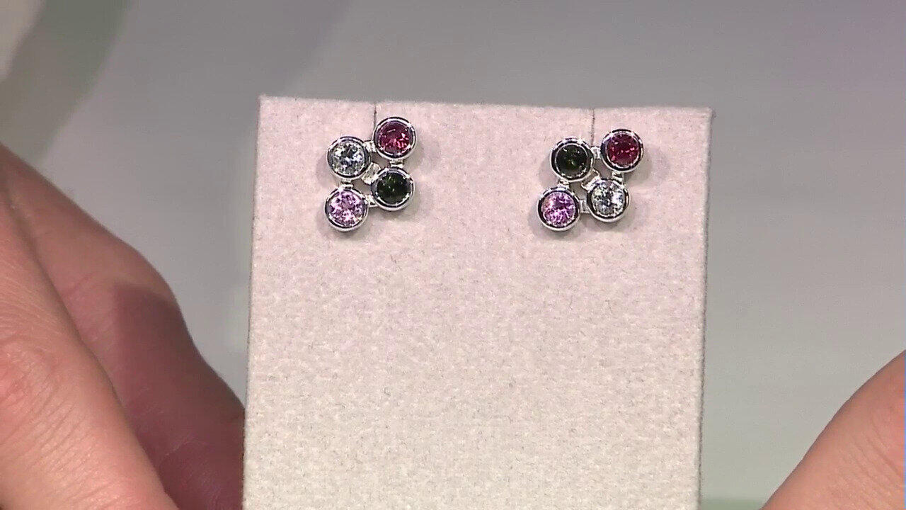 Video Brazilian Green Tourmaline Silver Earrings (Pallanova)