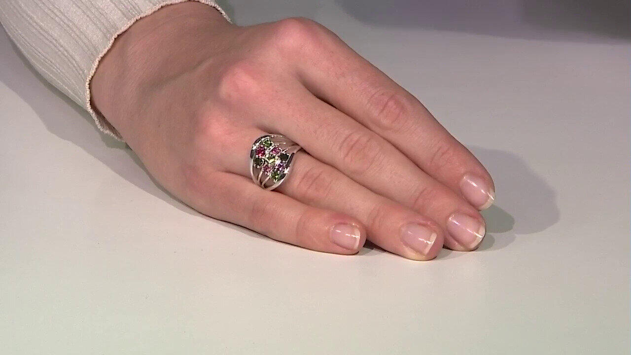 Video Anillo en plata con Turmalina rosa de Brasil (Pallanova)