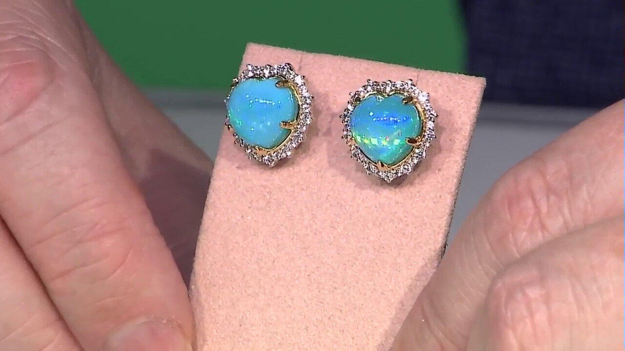 Video Pendientes en plata con Ópalo azul de Etiopía (Gems en Vogue)