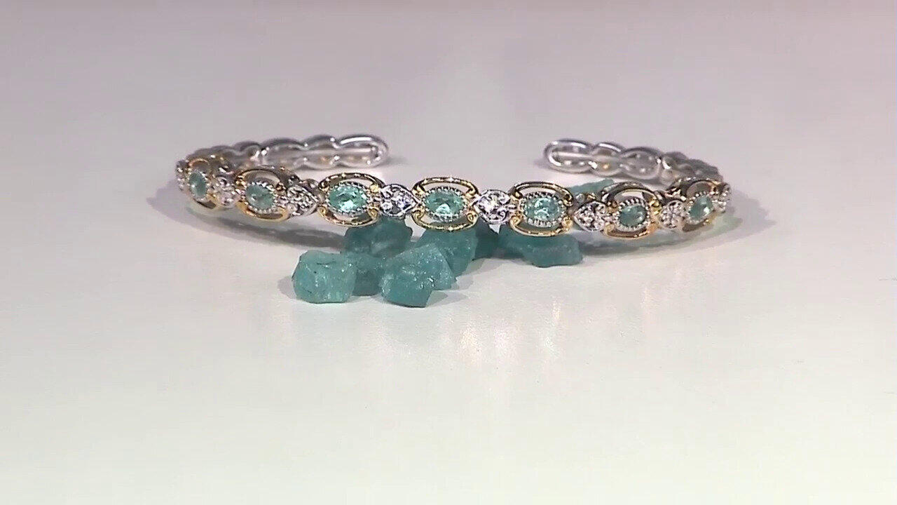 Video Bracciale in argento con Fluoroapatite Verde (Gems en Vogue)