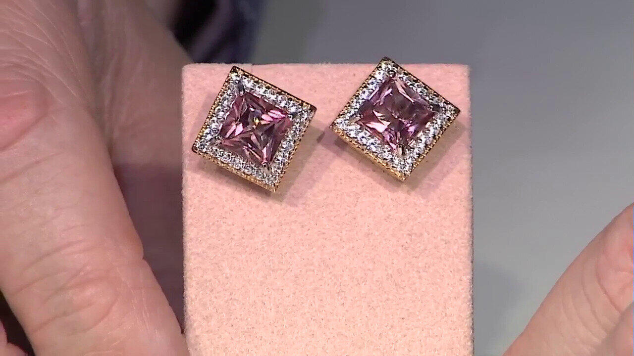 Video Morganite-coloured topaz Silver Earrings (Gems en Vogue)