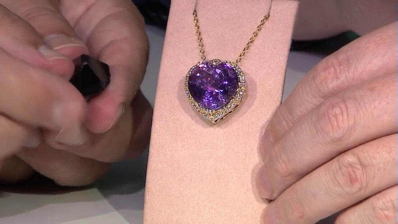 Video Zilveren halsketting met een amethist (Gems en Vogue)