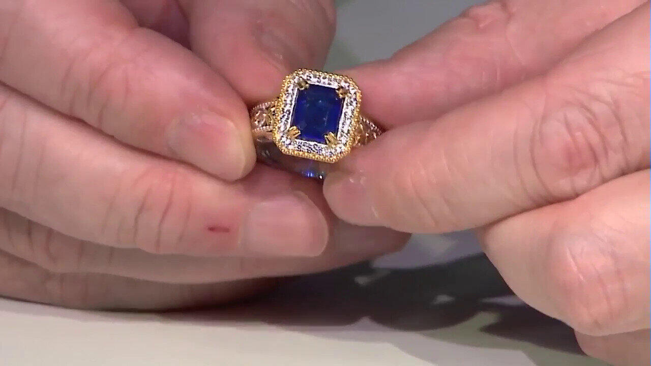 Video Cobalt Spinel Silver Ring (Gems en Vogue)