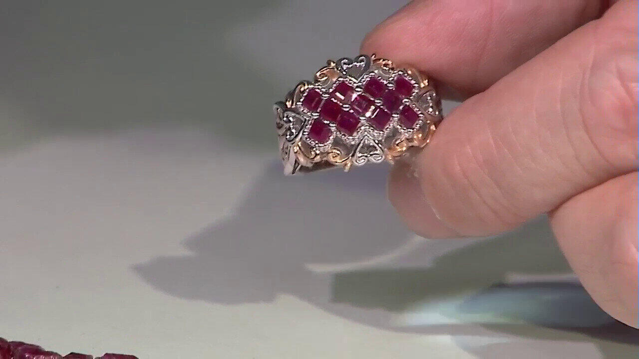 Video Zilveren ring met Birmese Robijnen (Gems en Vogue)
