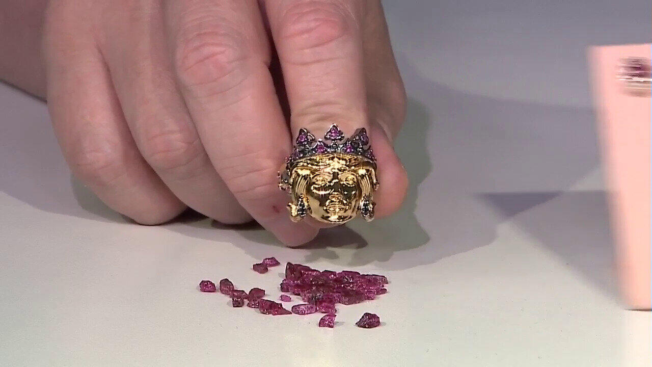 Video Burmesischer Rubin-Silberring (Gems en Vogue)